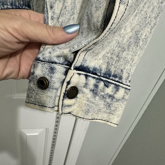 Vintage Acid Wash Denim Jean Bomber Jacket Y2K Ruth Douglas Floral Size Medium - Picture 11 of 15